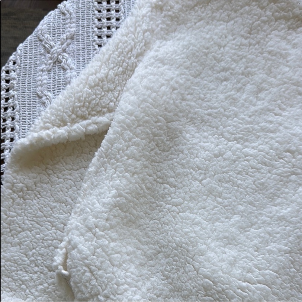Wallflower Cozy White Sherpa Half-Zip Sweater - Picture 9 of 10